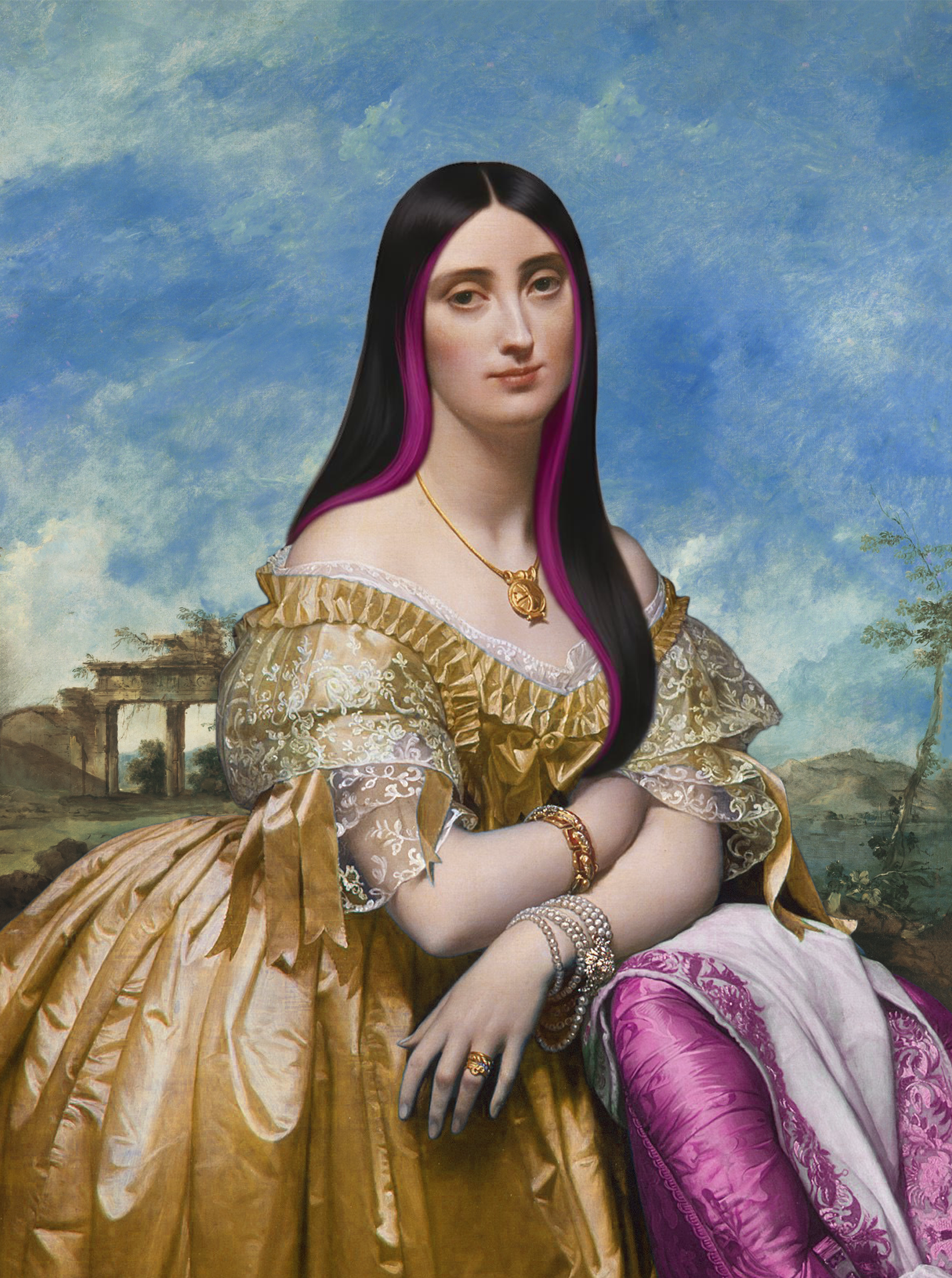 女性の肖像画コラージュ