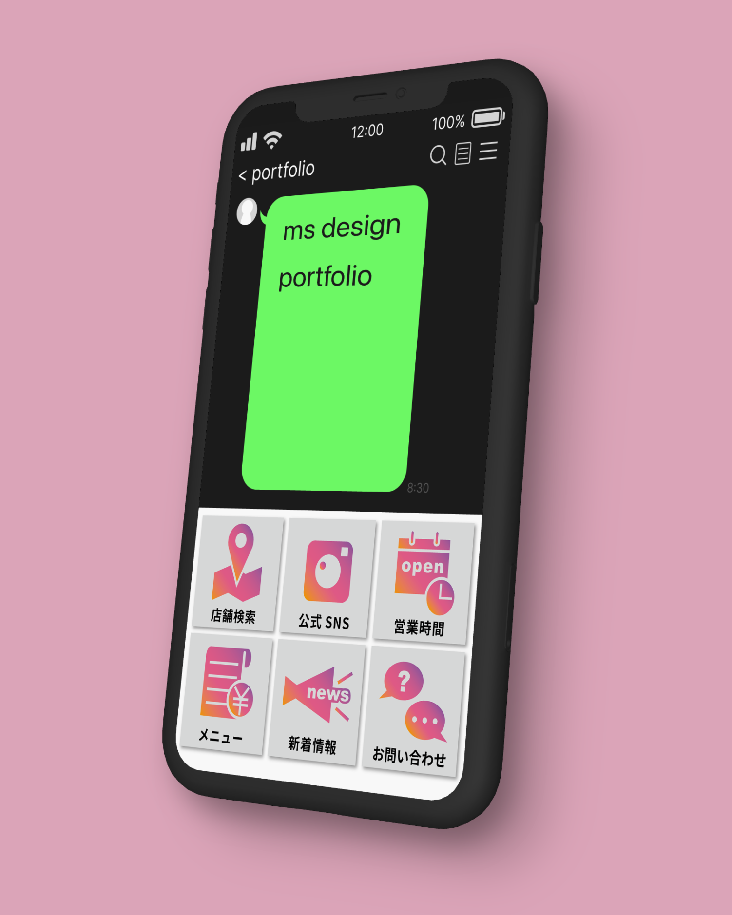 lineリッチメニュー用画像6枚ラフ画