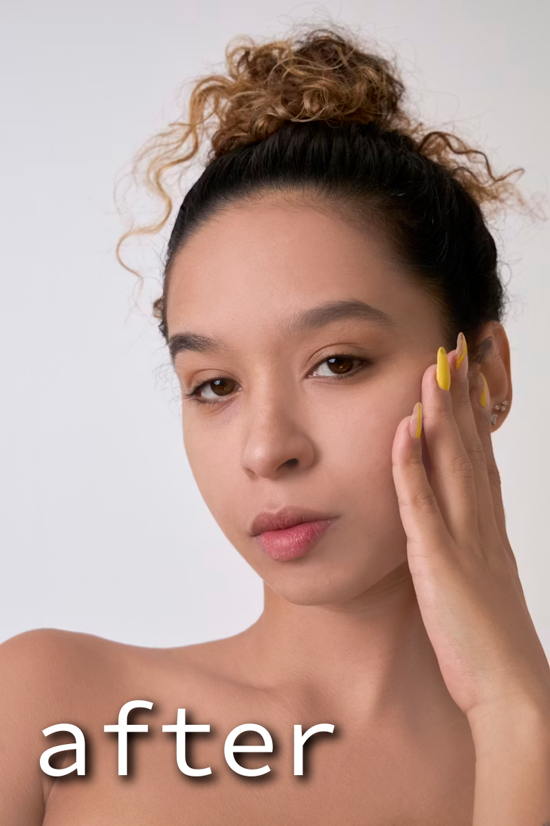 修正後の女性の写真