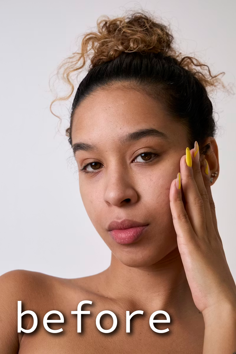 修正前の女性の写真